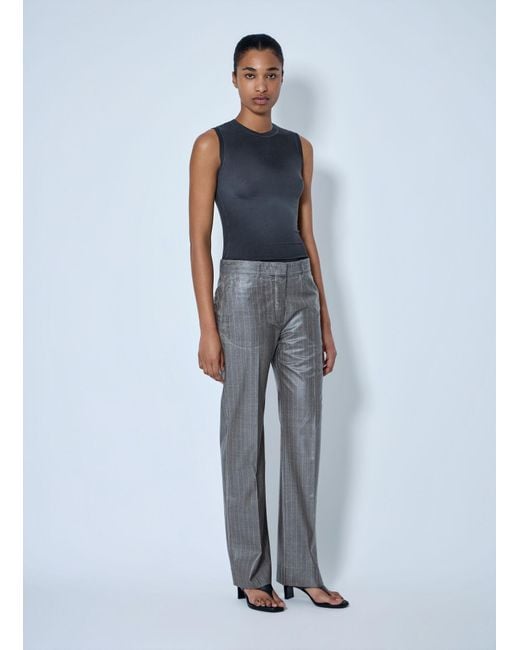 Acne Blue Coated Pinstripe Trousers