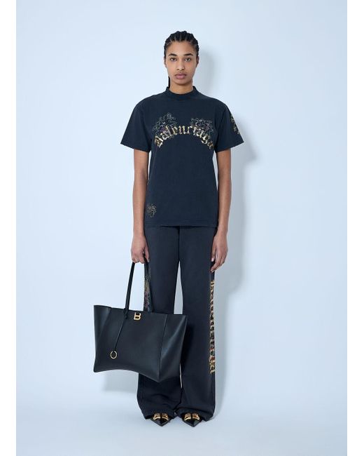 Balenciaga Tacky Tattoo Logo Motif T-Shirt in Blue | Lyst