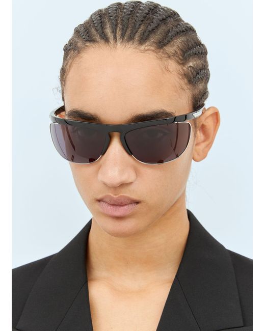 Bottega Veneta Black Speed Rectangular Sunglasses