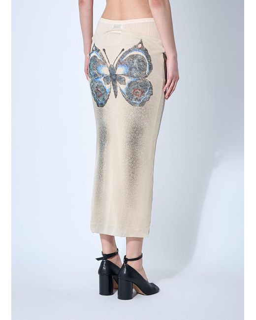 Jean Paul Gaultier White Double Layer Mesh Skirt