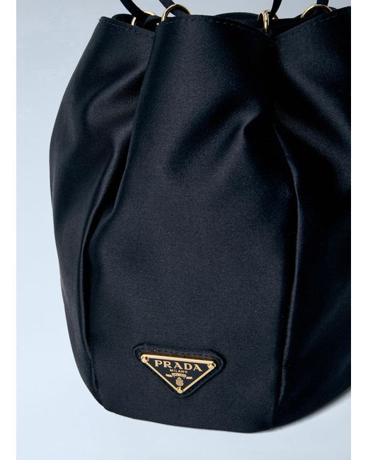 Prada Blue Satin Mini Bucket Bag