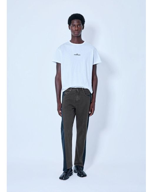 Maison Margiela Gray Spliced Denim Trousers for men