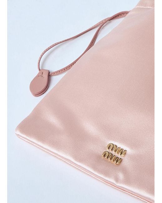 Miu Miu Pink Satin Pouch