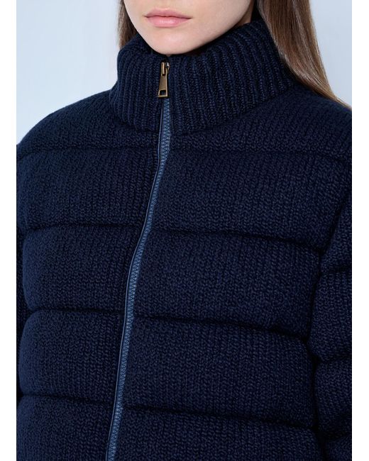 Moncler Blue Padded High-neck Jacket