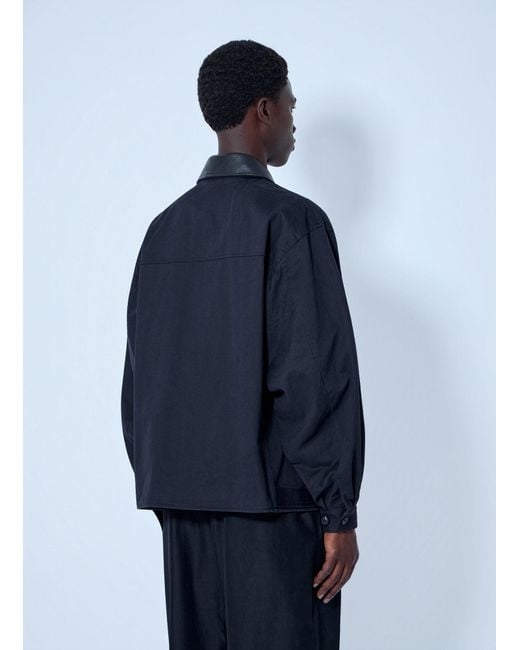 Ssstein Blue Sulfur Dyed Brush Chino Zip Jacket for men
