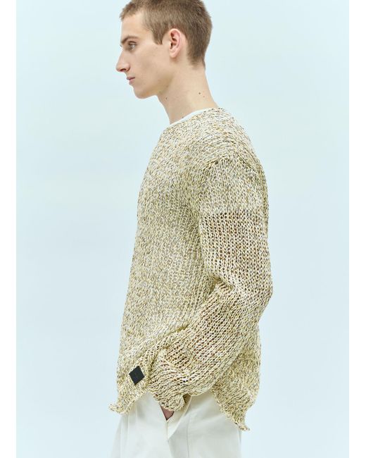Jil Sander Yellow + Open Knit Sweater for men