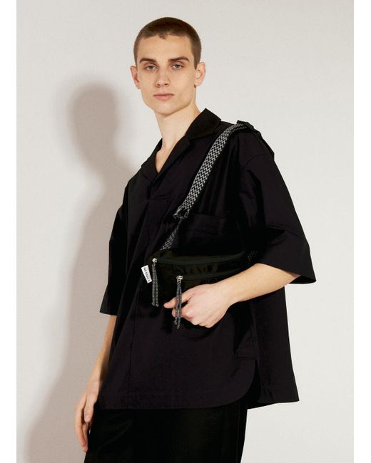 Lanvin Black Small Curb Beltbag for men