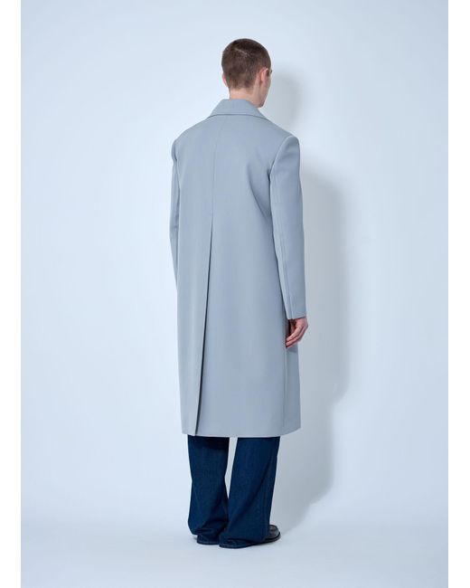 Gucci Blue Single-Breasted Wool Coat for men