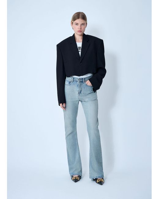 Balenciaga Blue Cut-Off Blazer