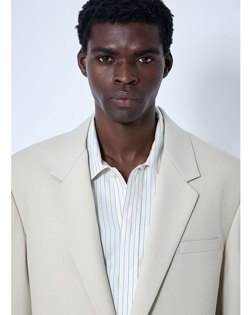 Saint Laurent White Yves Single-Breasted Blazer for men