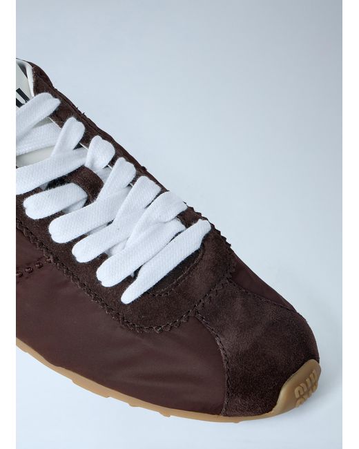 Miu Miu White Logo Patch Sneakers