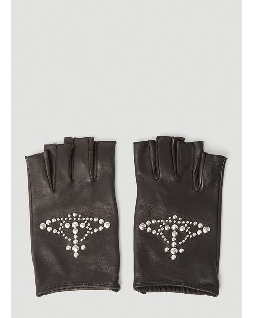 Vivienne Westwood Orb Stud Fingerless Gloves in Black Lyst