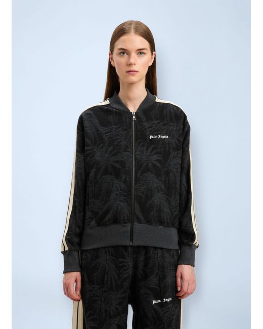 Palm Angels Black Palm Jacquard Track Jacket