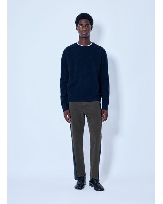 Maison Margiela Blue Wool Crewneck Sweater for men
