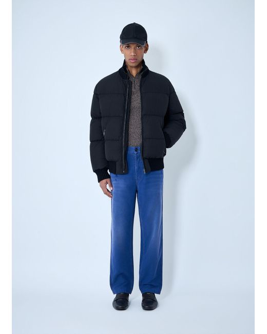 Prada Blue High-Neck Puffer Jacket for men