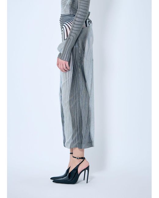 Jean Paul Gaultier Blue Double-Layer Mesh Midi Skirt