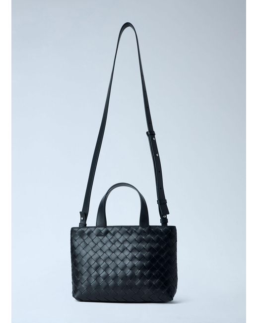 Bottega Veneta Blue Mini Intrecciato Zipped Tote Bag for men