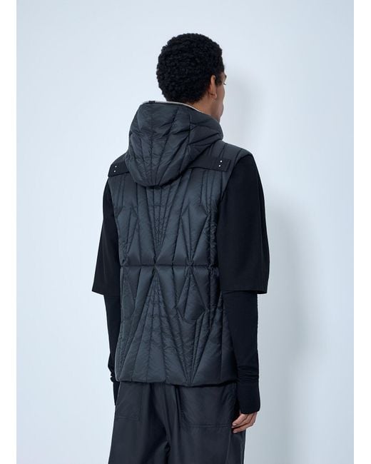 Moncler Blue Rick Owens Geocamo Flight Quilted Hooded Gilet for men