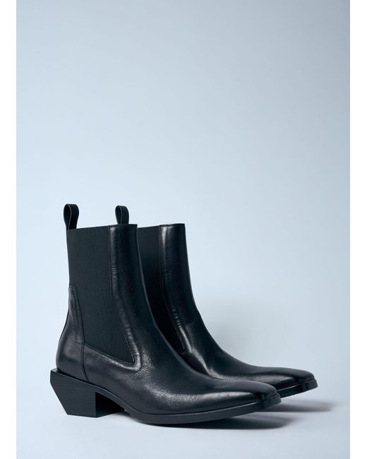 Rick Owens Blue Stivali Leather Boots for men