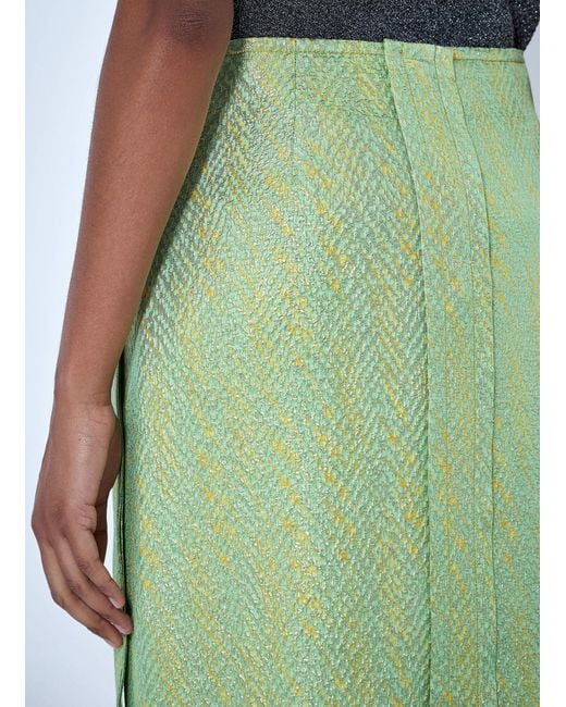 Marni Green Wrap-Effect Midi Skirt