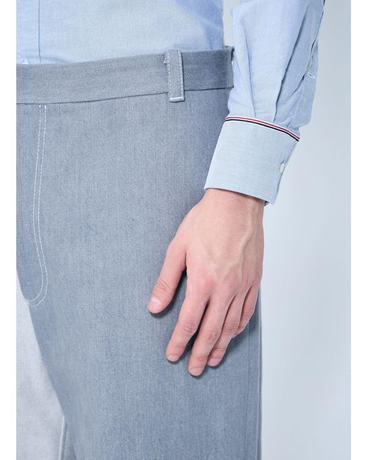 Thom Browne Blue Constrast Tailored Pants for men