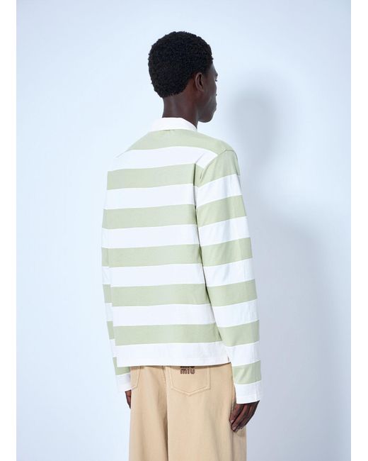 Miu Miu Blue Striped Jersey Polo Shirt for men