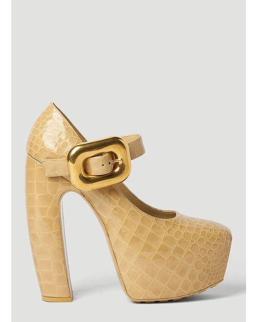 Bottega Veneta Mostra Mary Jane Platforms in Metallic | Lyst