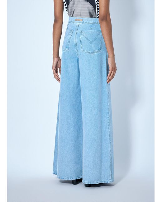 Max Mara Blue Wide-leg Denim Trousers