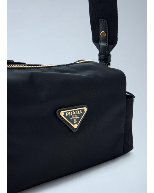 Prada Blue Explore Small Re-Nylon And Leather Shoulder Bag