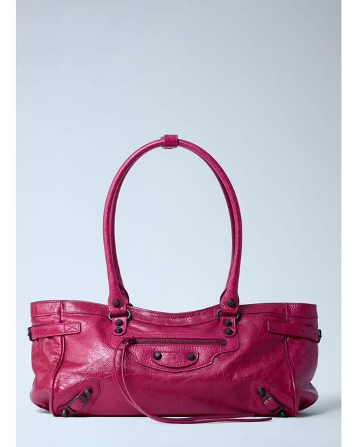 Balenciaga Red Le City East West Handbag
