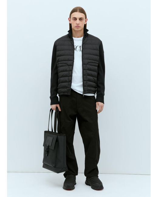 Moncler Black Padded Zip-Up Cardigan for men