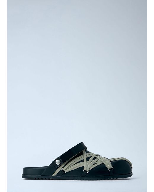Rick Owens Green Megalace Mule Granola Flats for men