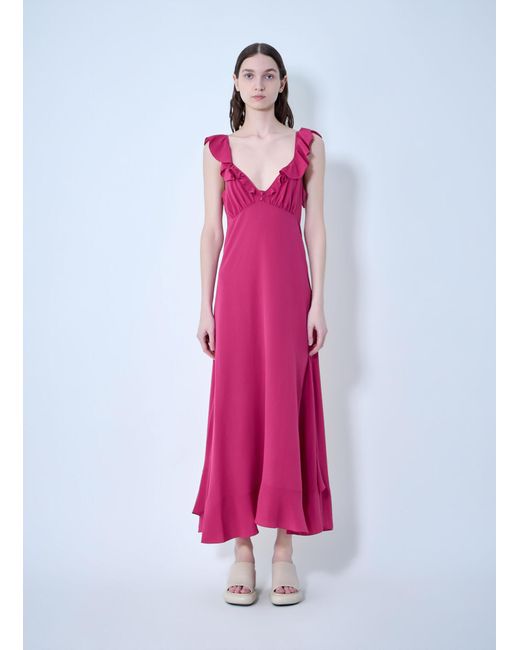 Chloé Pink Chloã Ruffled Silk Dress