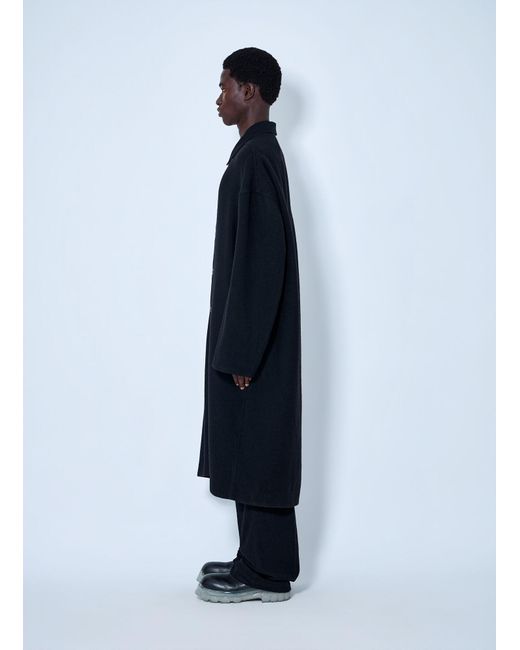 Rick Owens Blue Buttoned Brad Coat for men