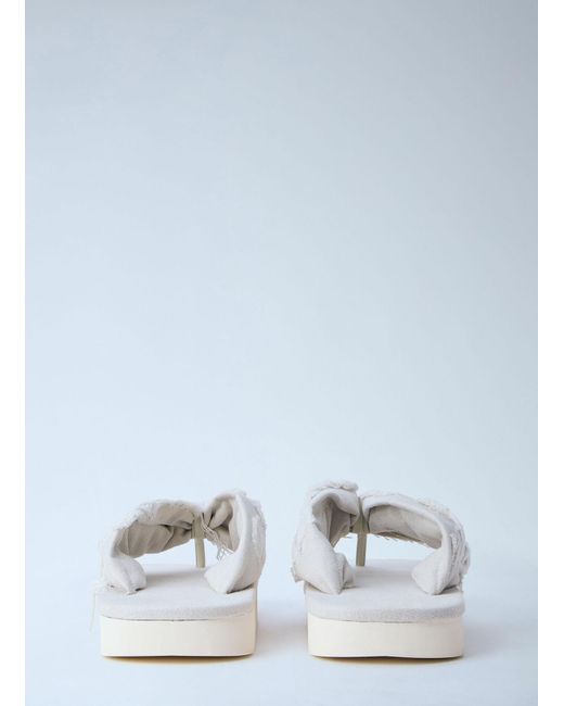 Rick Owens Blue Drkshdw Frayed Edge Thong Sandals for men
