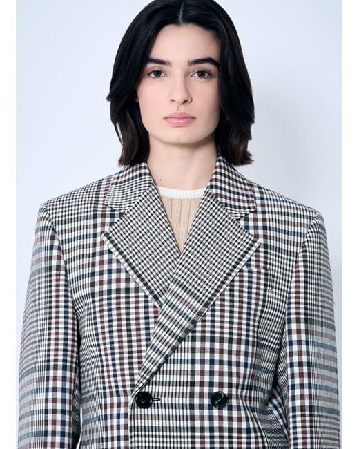 Bottega Veneta Blue Structured Check-Cotton Blazer