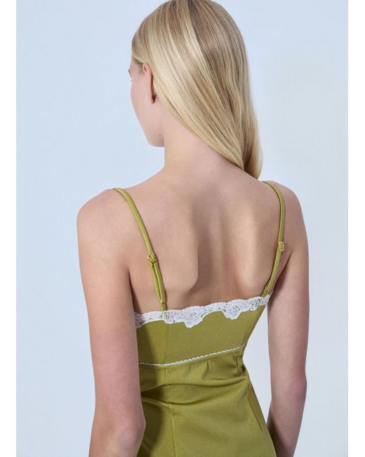 Chloé Blue Lace Trimmed Slip Dress