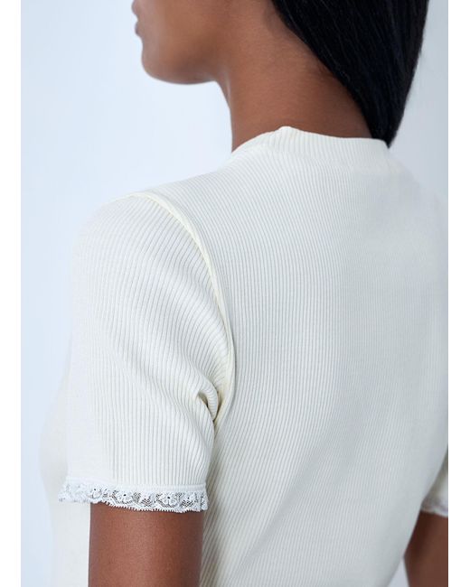 Miu Miu White Logo Motif T-Shirt