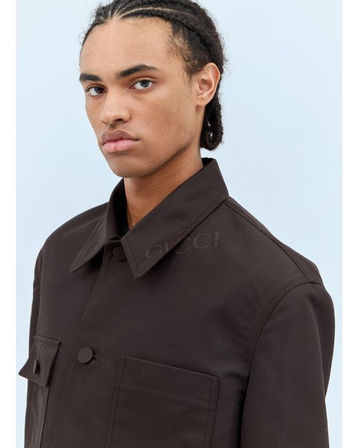 Gucci Gray Technical Cotton-Blend Jacket for men
