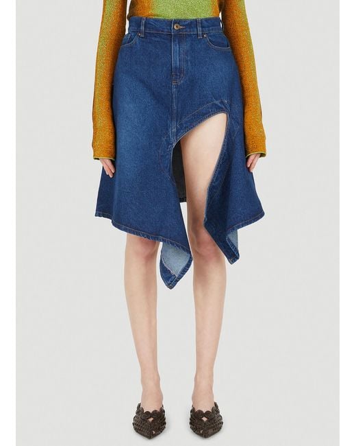 Y. Project Cut Out Denim Skirt in Blue | Lyst