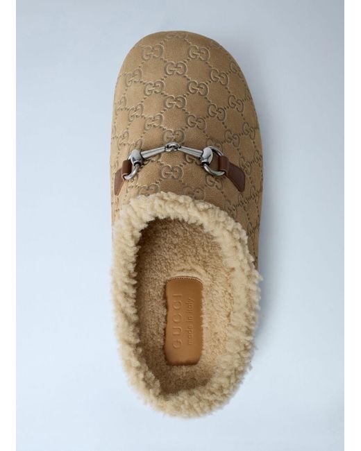 Gucci Blue Horsebit Suede Mules for men