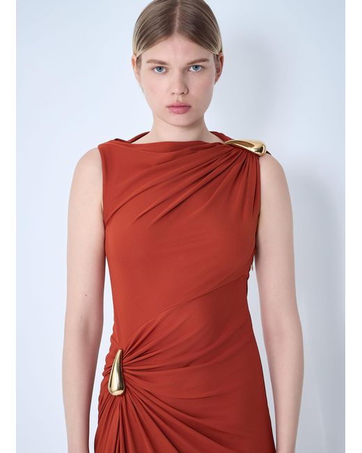 Bottega Veneta Red Viscose Jersey Dress