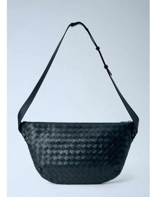 Bottega Veneta Blue Intrecciato Leather Crossbody Bag for men