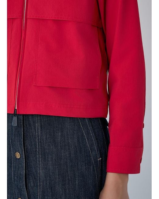 Moncler Red Zip-Up Cotton Jacket