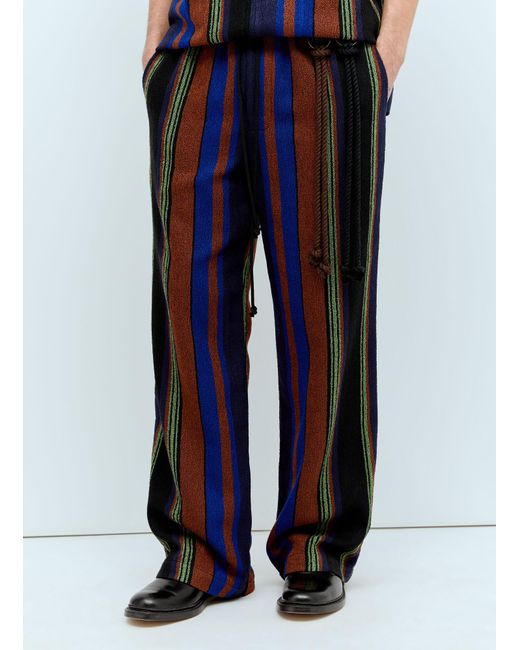 Song For The Mute Blue Striped Lounge Pants for men