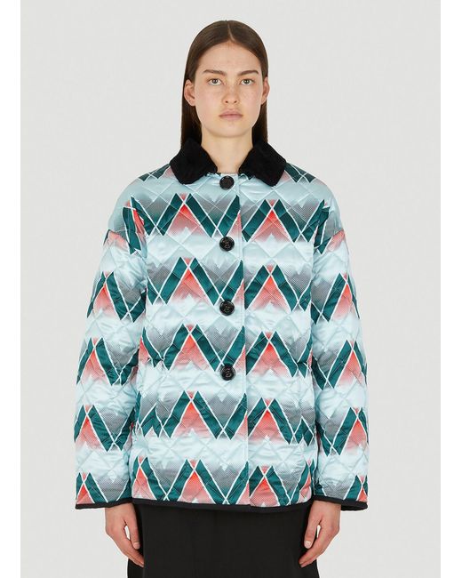 MERYLL ROGGE Graphic Print Quilted Jacket in Green | Lyst