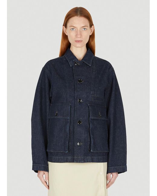 Lemaire Boxy Denim Jacket in Blue - Lyst
