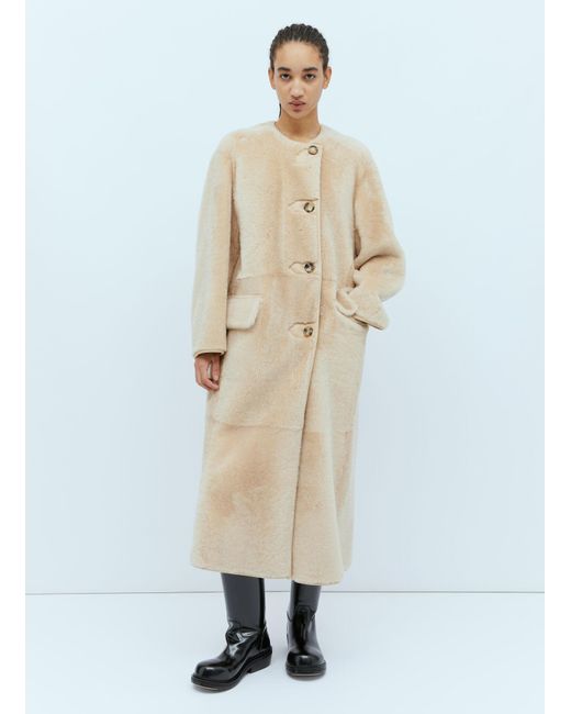 Max Mara White Reversible Sheepskin Coat