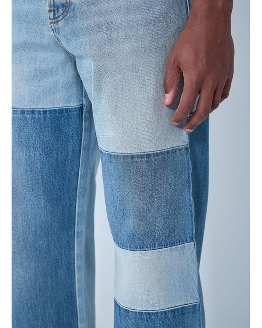 Gucci Blue Contrast Panel Jeans for men