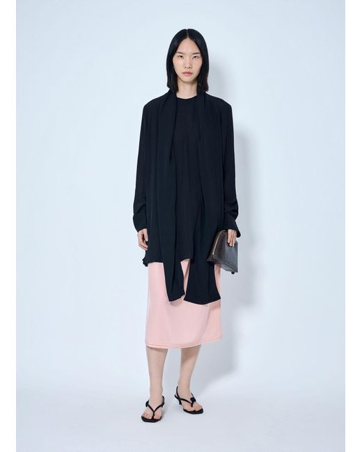 Totême  Blue Draped Scarf Blouse